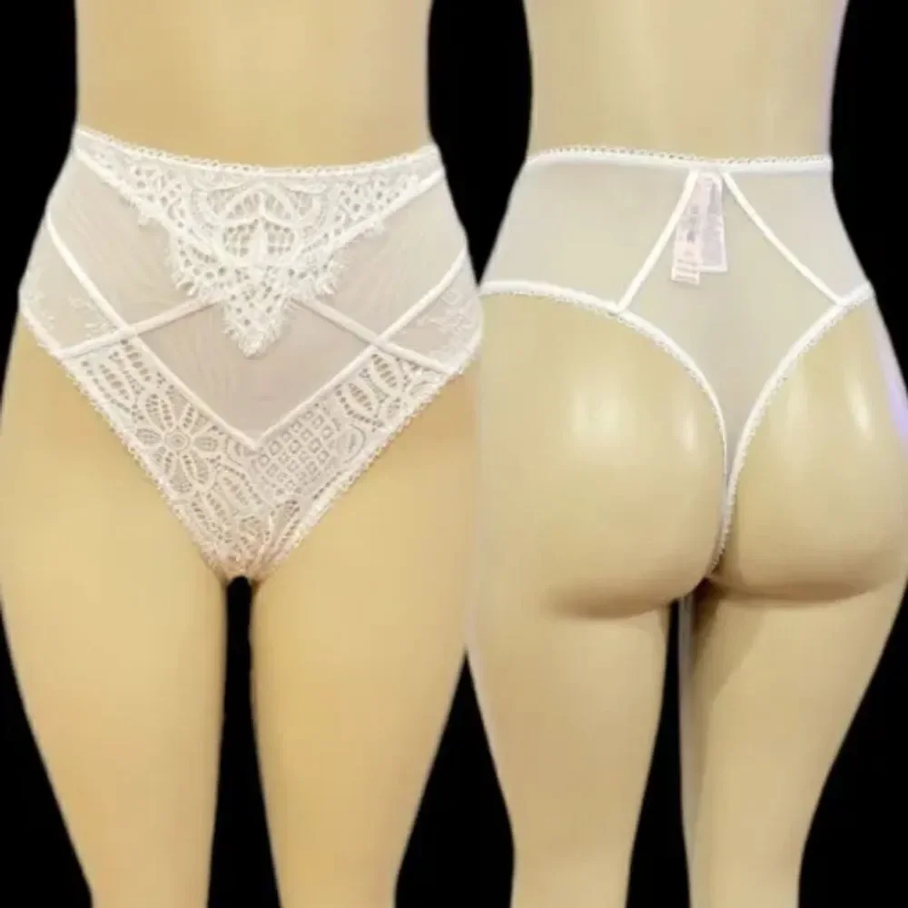 Victorias Secret Dream Angels Crochet Lace & Mesh High Waist thong panty Large